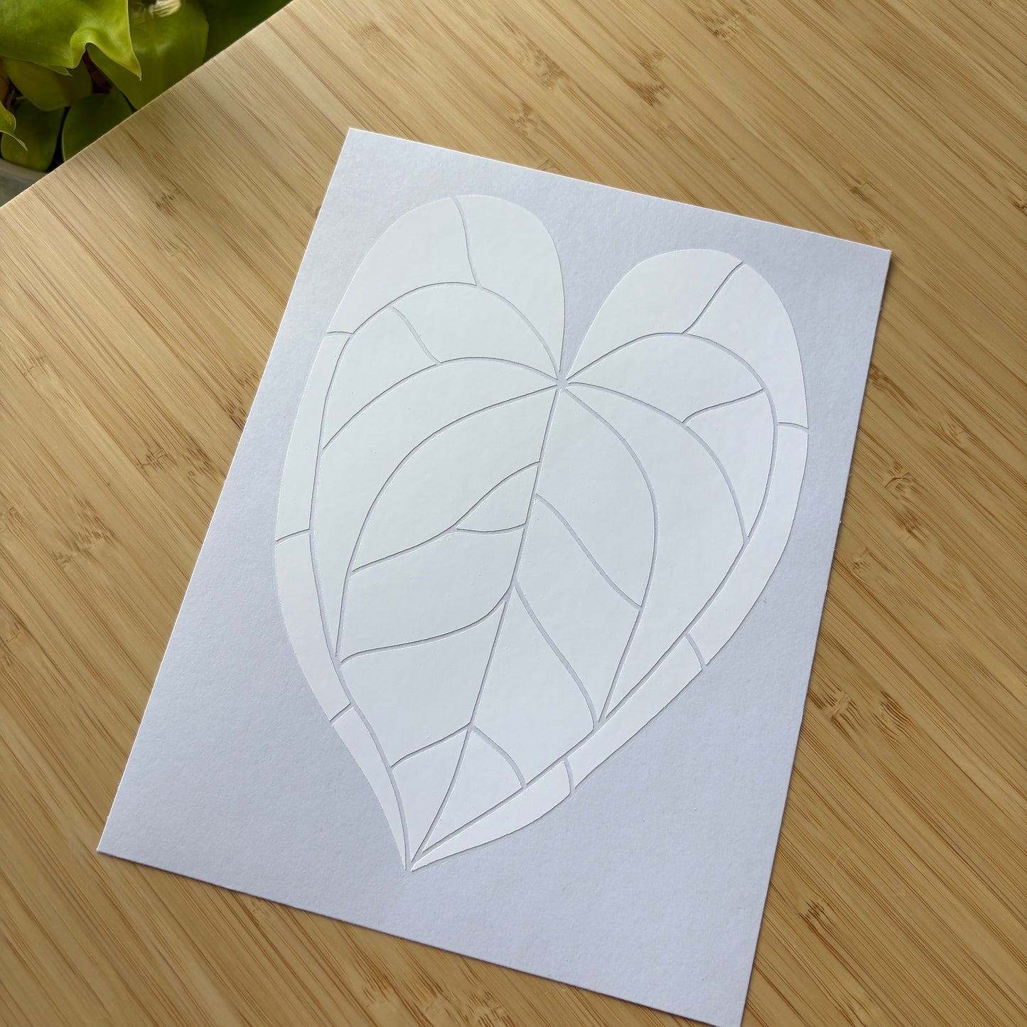 Anthurium Stained Glass Sticker Pattern