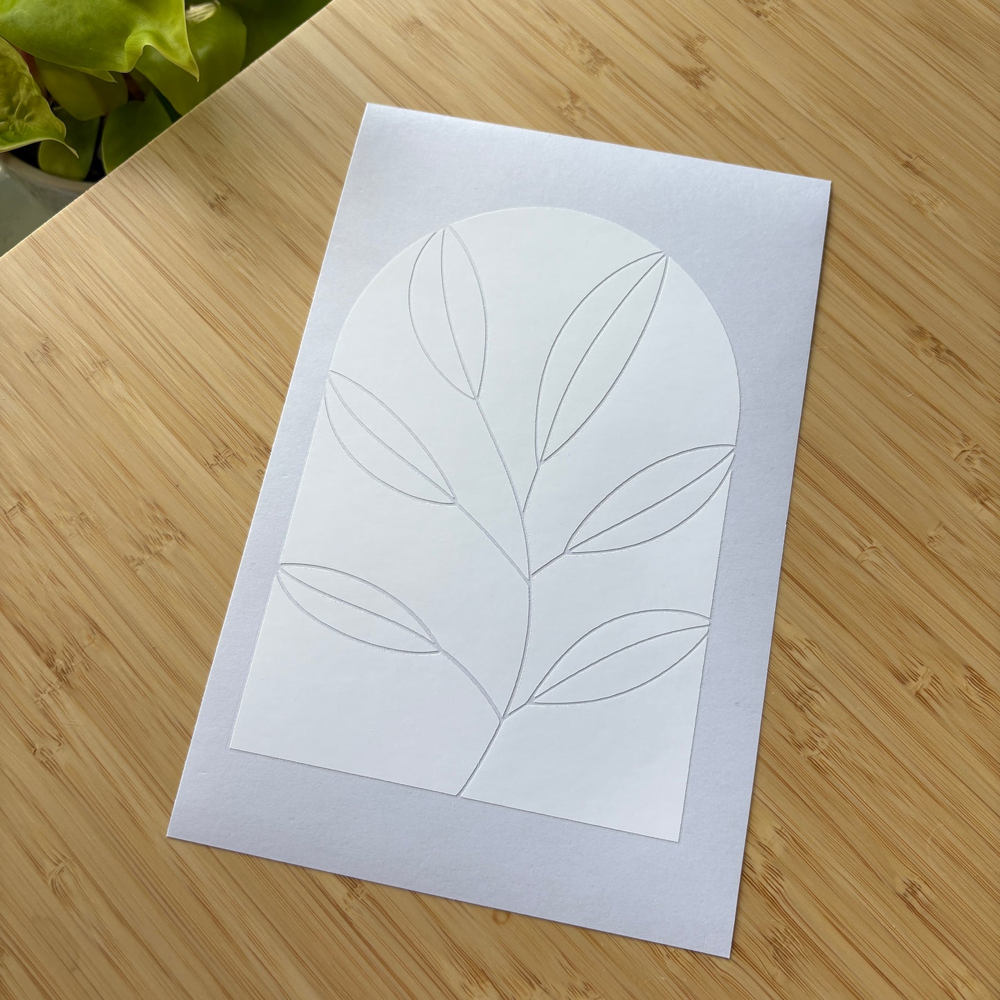 Leaves Stained Glass Sticker Pattern