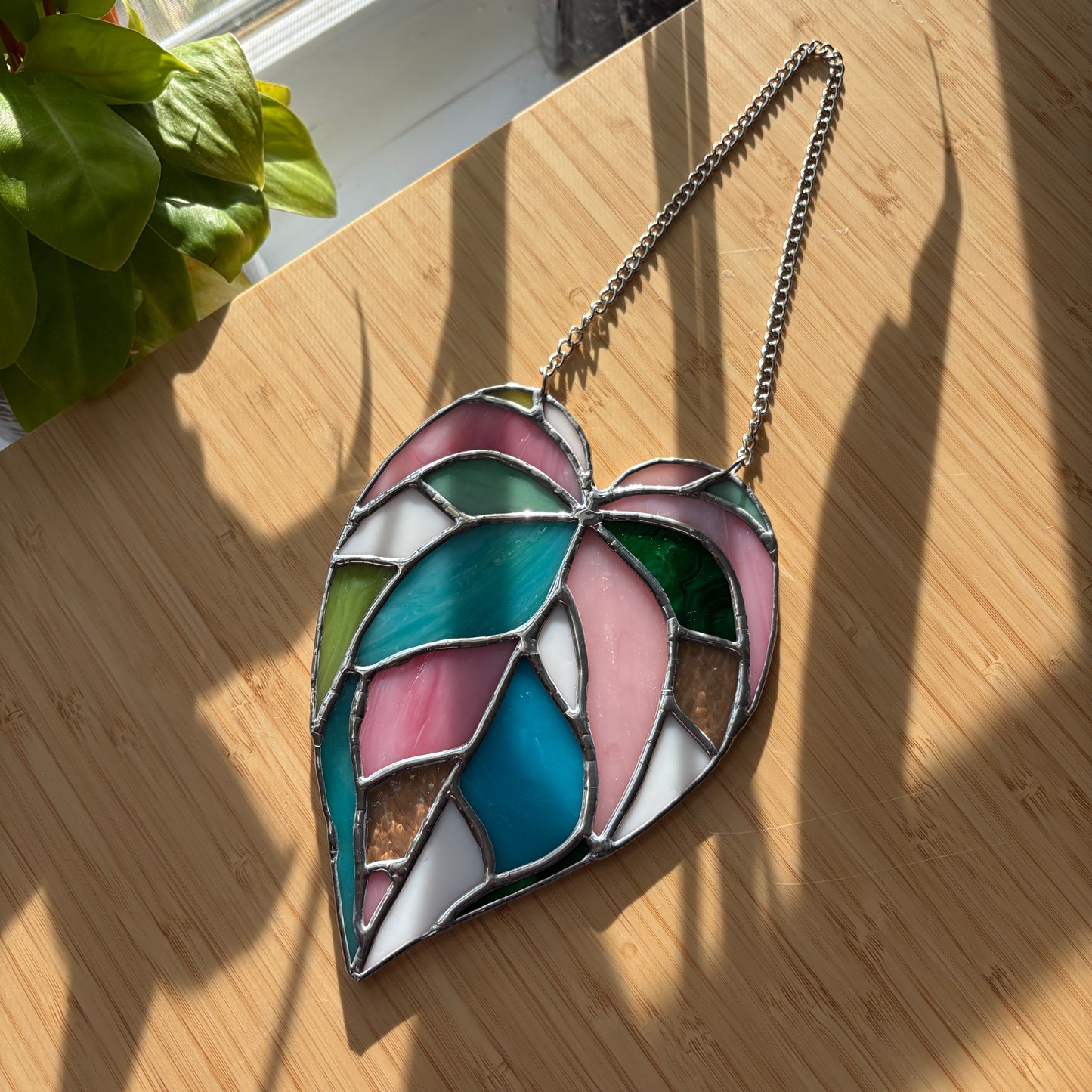 Anthurium Stained Glass Suncatcher