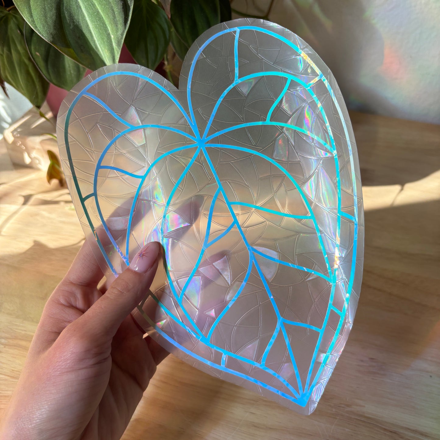 Anthurium Stained Glass Window Cling