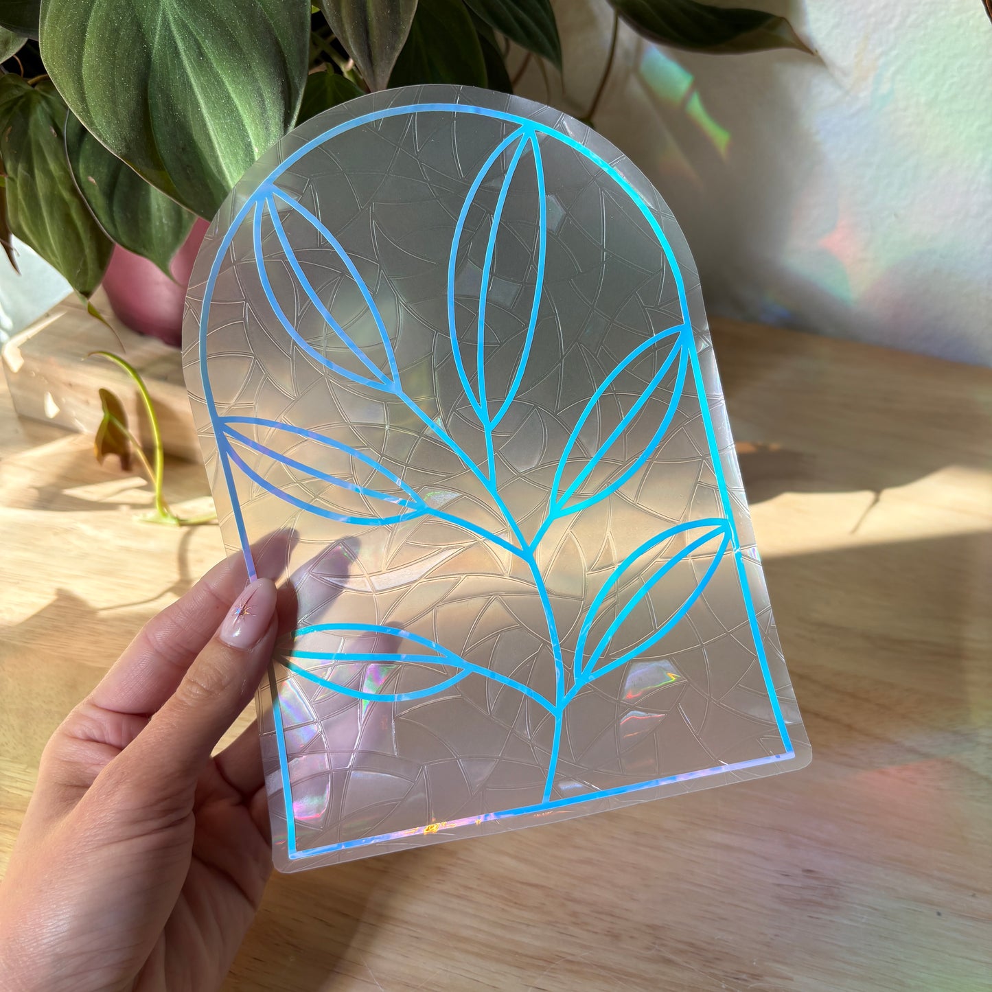 Leaves Stained Glass Window Cling