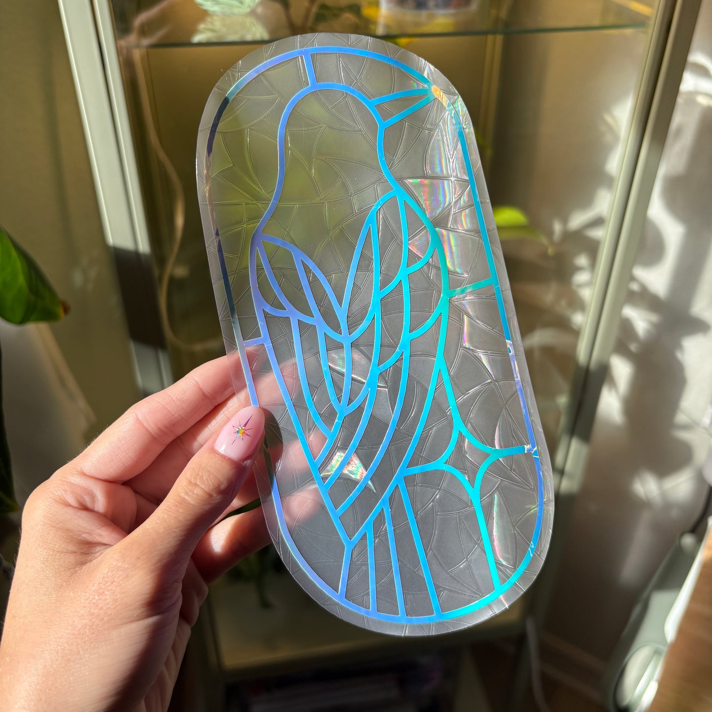 Crow Stained Glass Window Cling