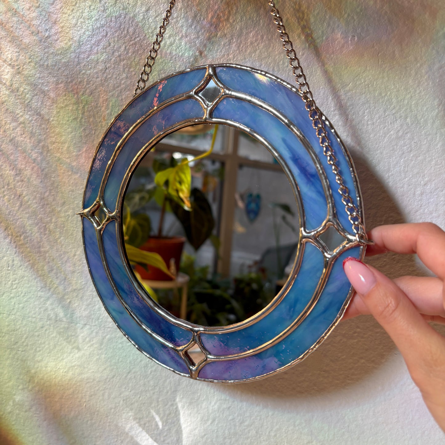 Circle of Stars Stained Glass Mirror