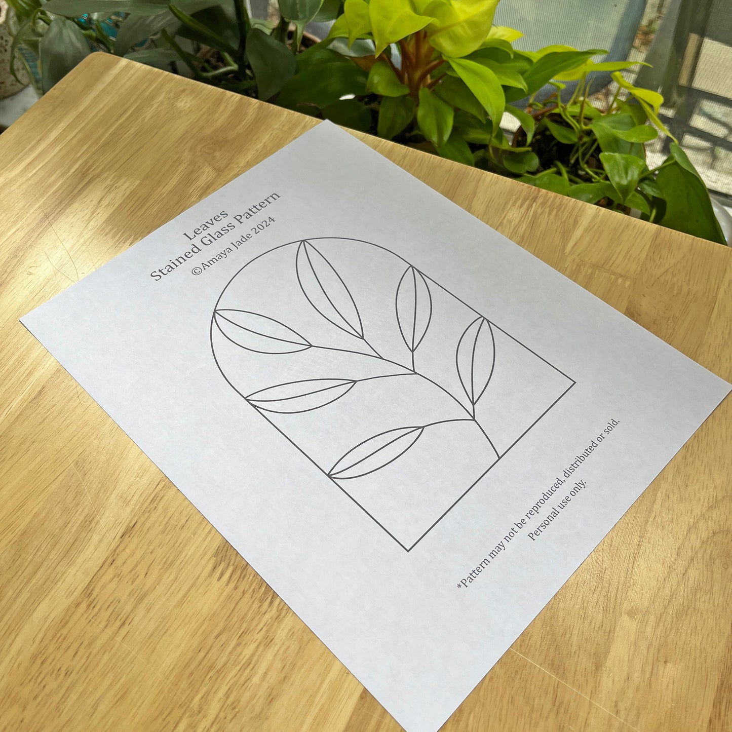 Leaves Stained Glass Pattern