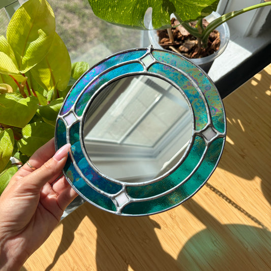 Circle of Stars Stained Glass Mirror