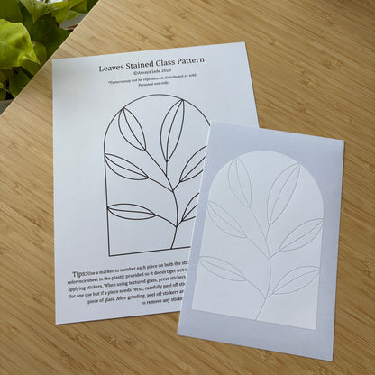 Leaves Stained Glass Sticker Pattern
