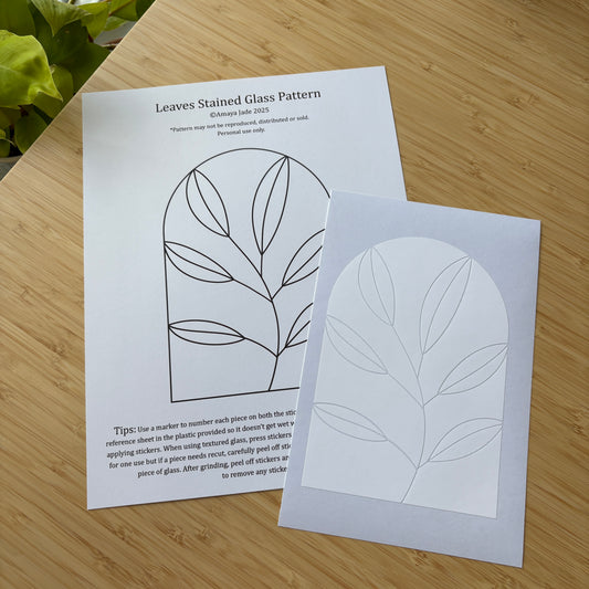 Leaves Stained Glass Sticker Pattern