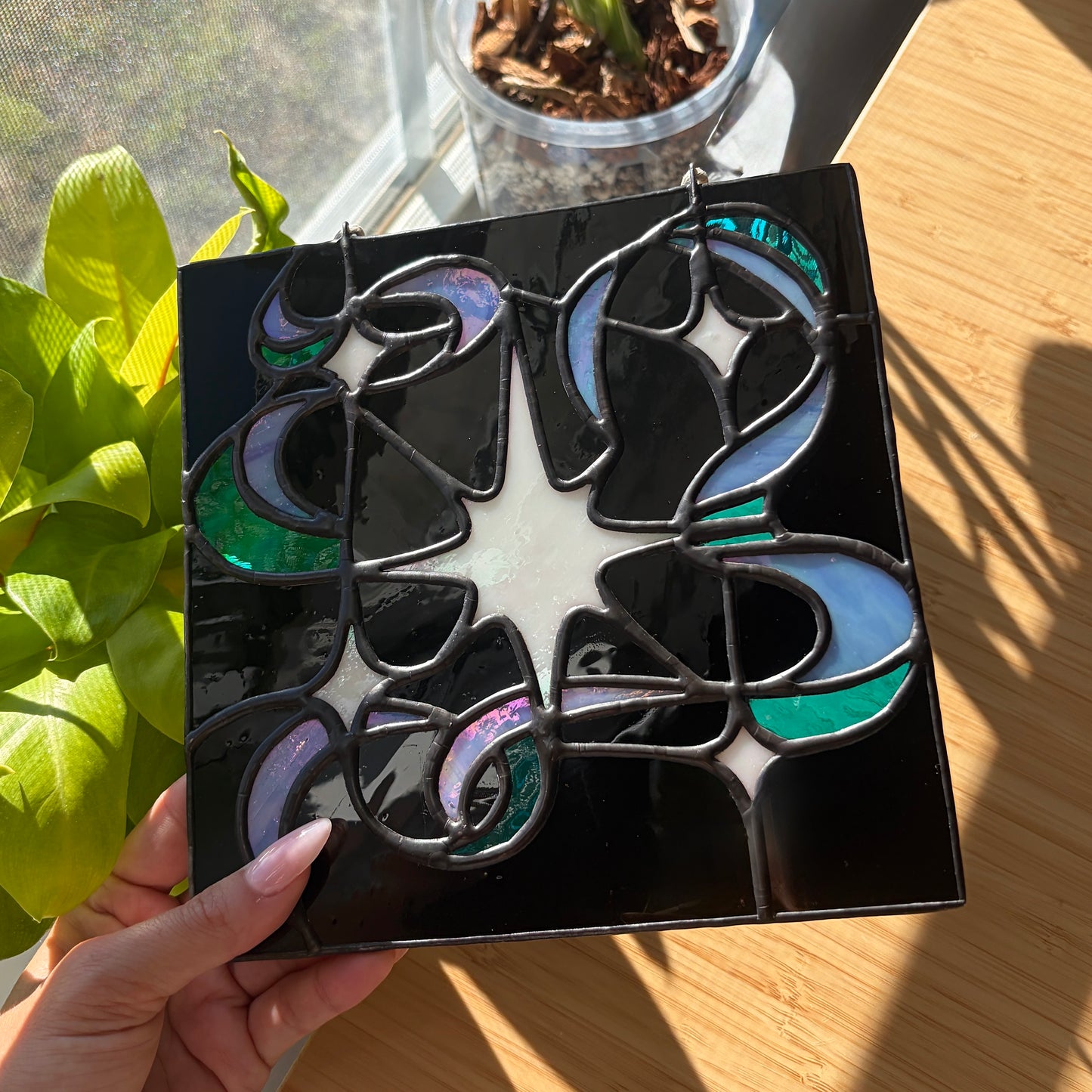 Ribbon of Stars Stained Glass Panel