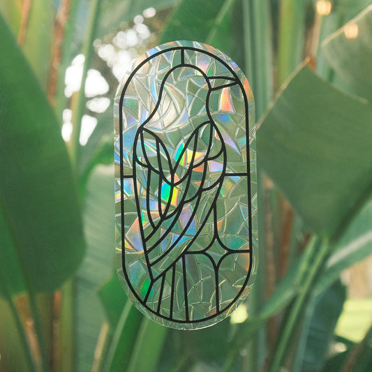 Crow Stained Glass Window Cling