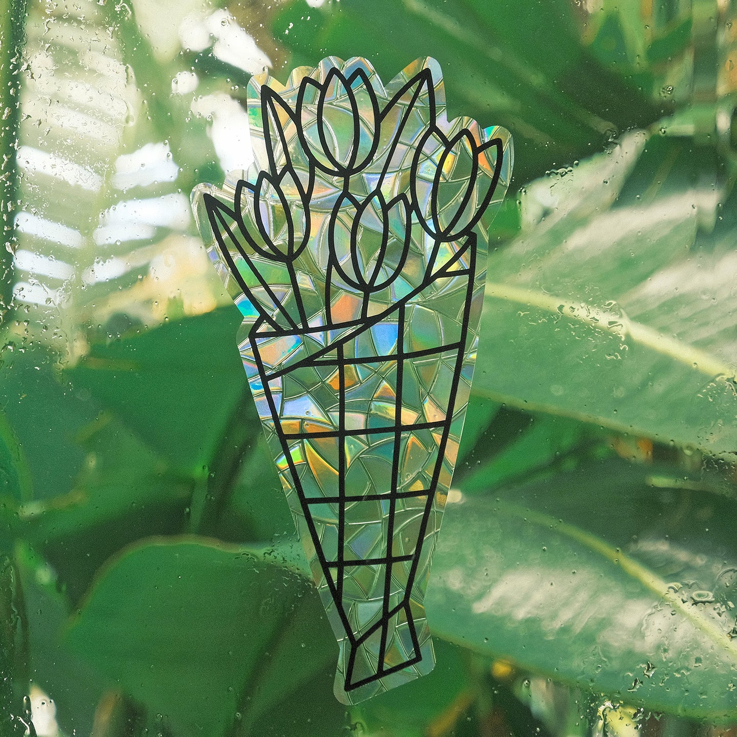 Tulip Stained Glass Window Cling