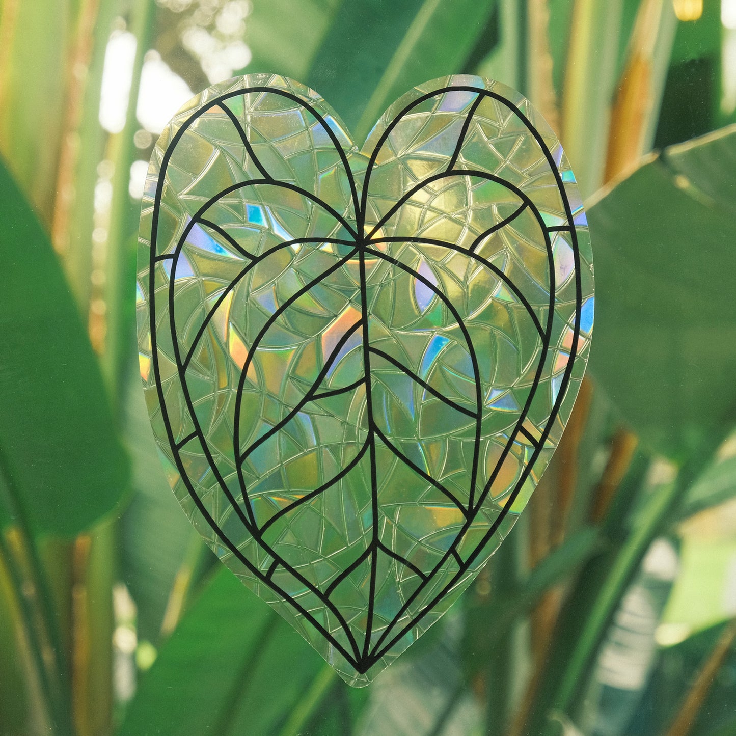 Anthurium Stained Glass Window Cling