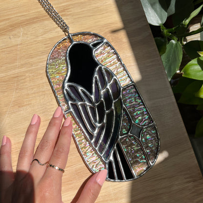 Crow Stained Glass Suncatcher (PRE-ORDER)