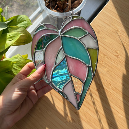 Anthurium Stained Glass Suncatcher