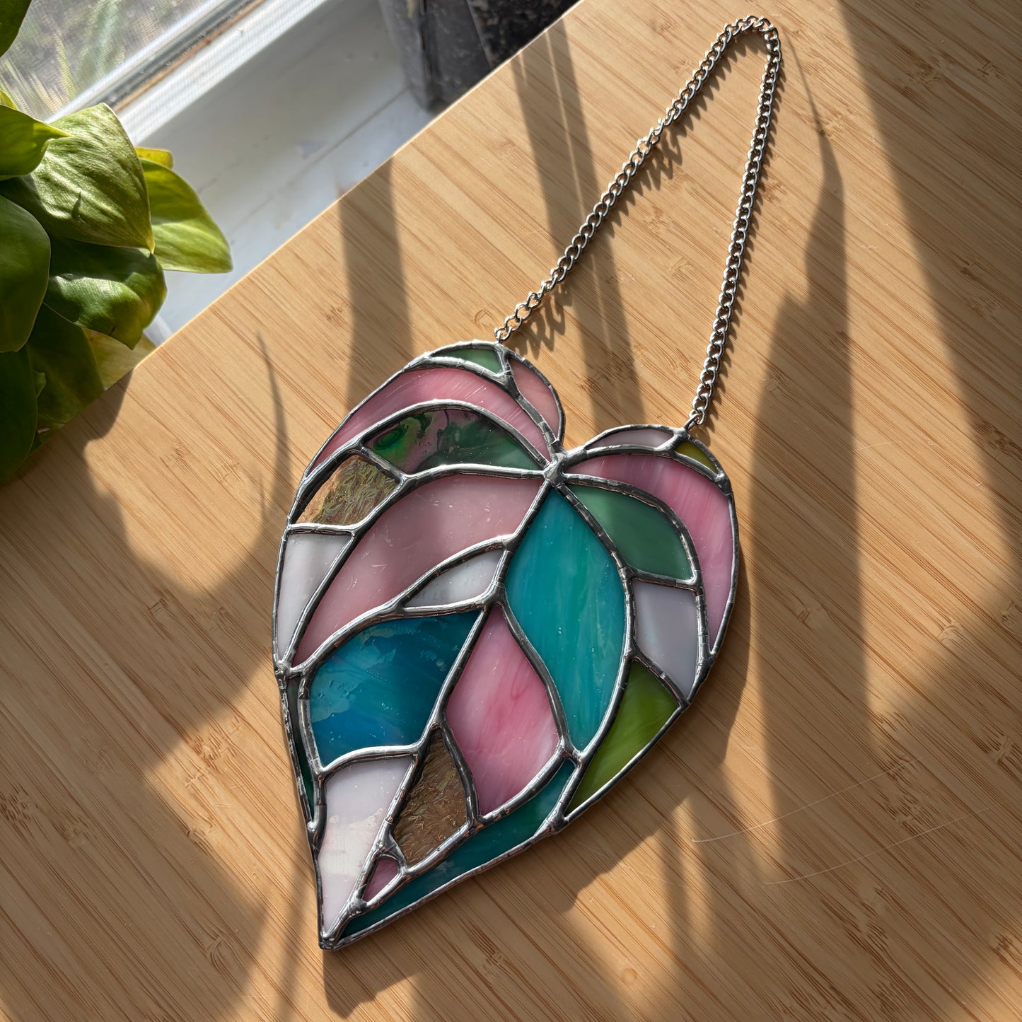 Anthurium Stained Glass Suncatcher