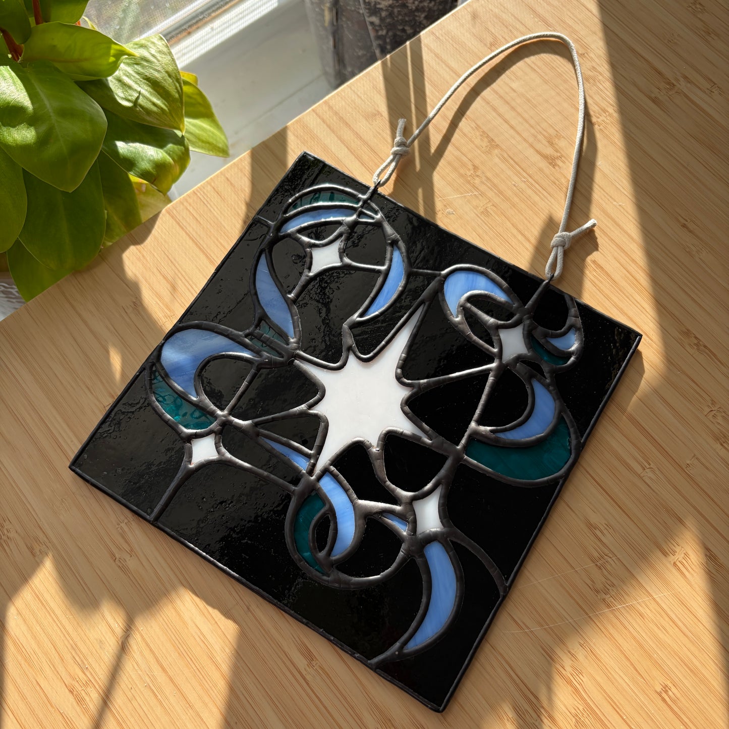 Ribbon of Stars Stained Glass Panel