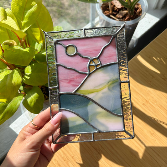 Pink Skies Stained Glass Suncatcher