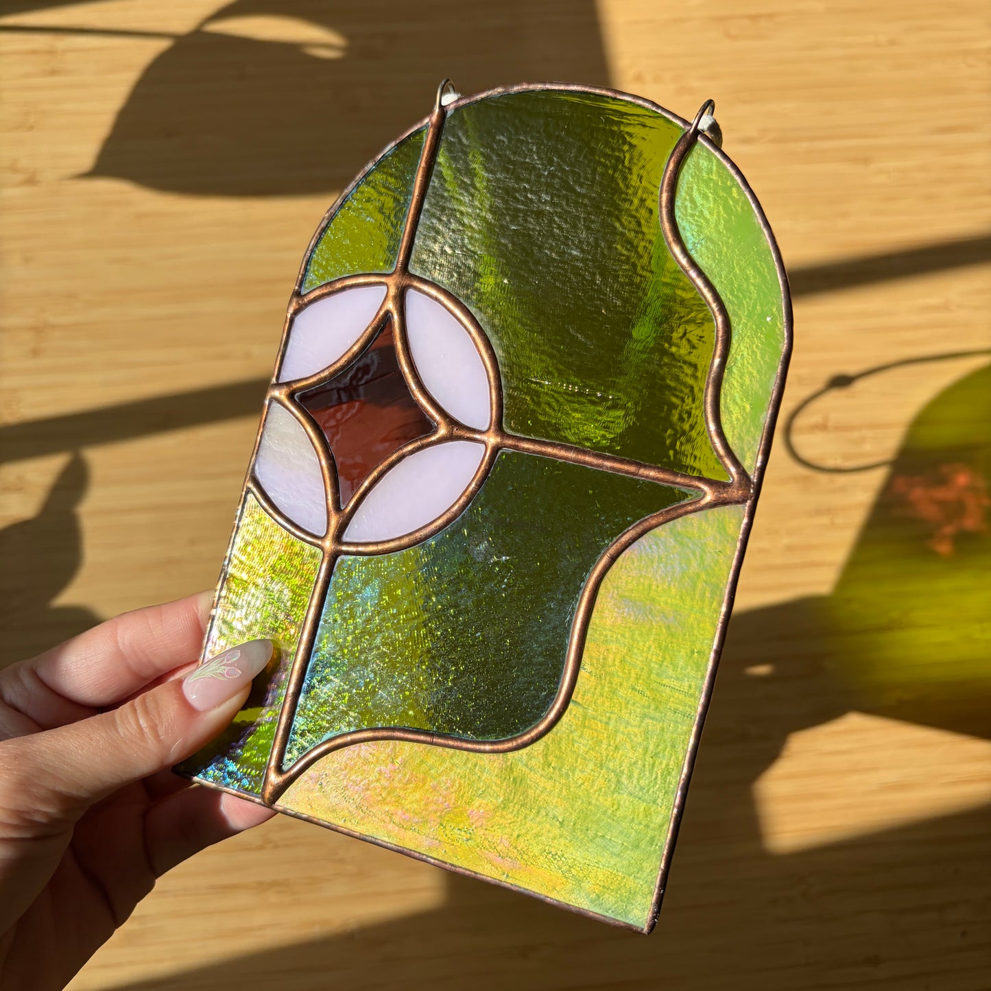 Abstract Stained Glass Suncatcher