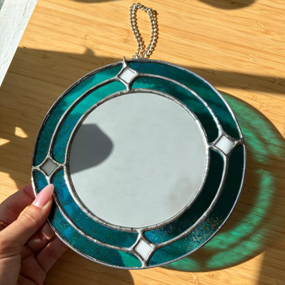 Circle of Stars Stained Glass Mirror