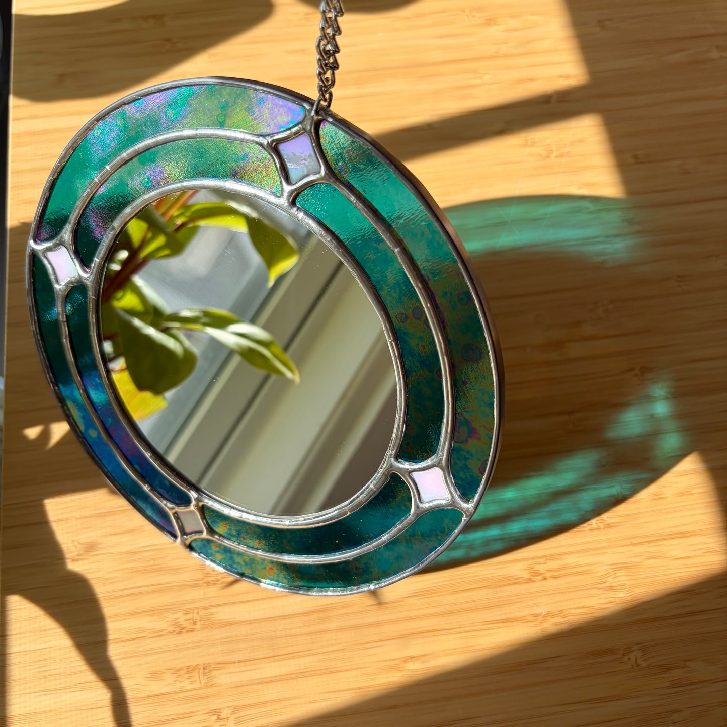Circle of Stars Stained Glass Mirror