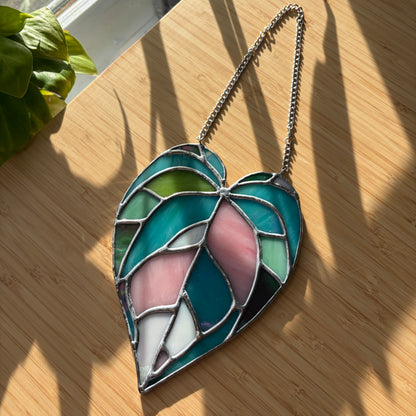 Anthurium Stained Glass Suncatcher