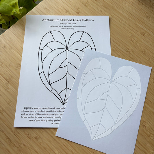 Anthurium Stained Glass Sticker Pattern