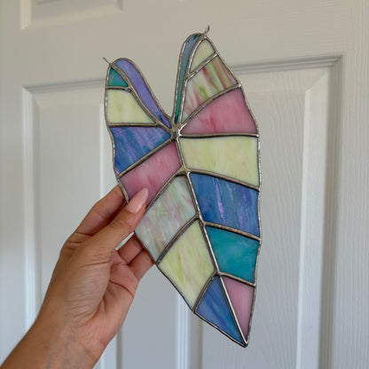 Alocasia Leaf Stained Glass Suncatcher