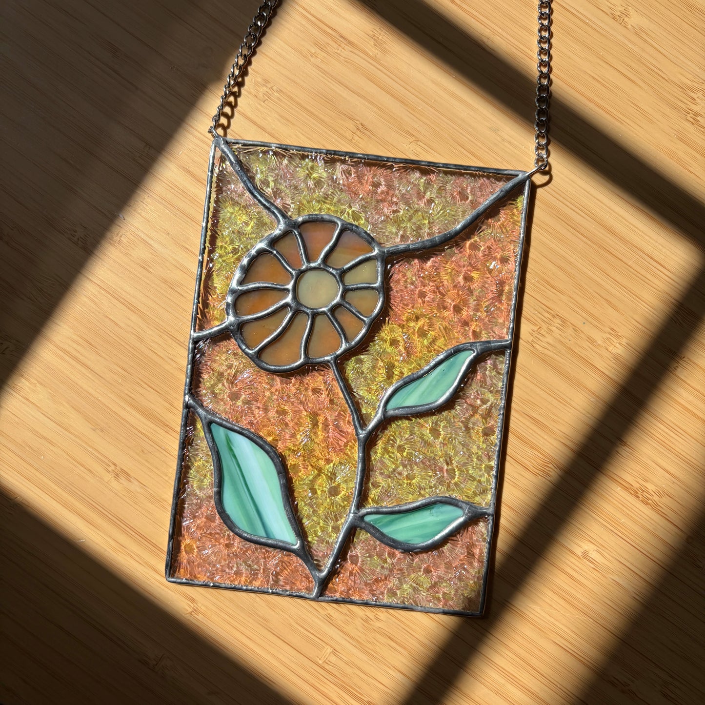 Sunflower Stained Glass Panel
