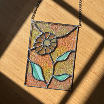Sunflower Stained Glass Panel
