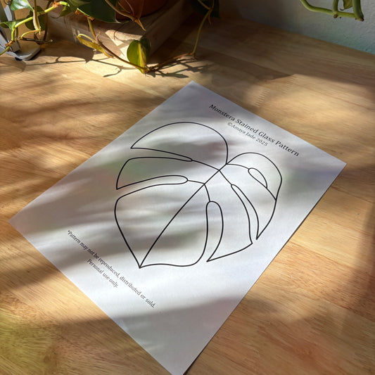 Monstera Stained Glass Pattern