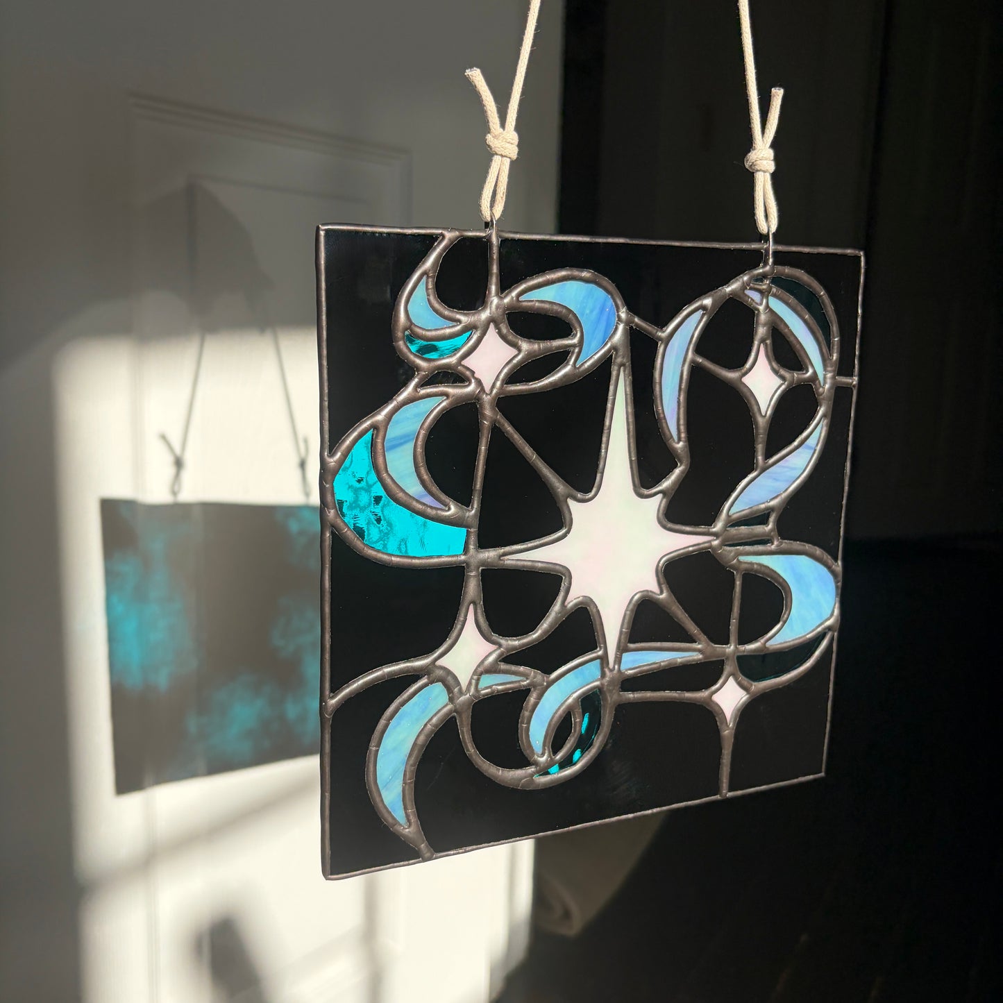Ribbon of Stars Stained Glass Panel