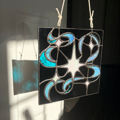 Ribbon of Stars Stained Glass Panel