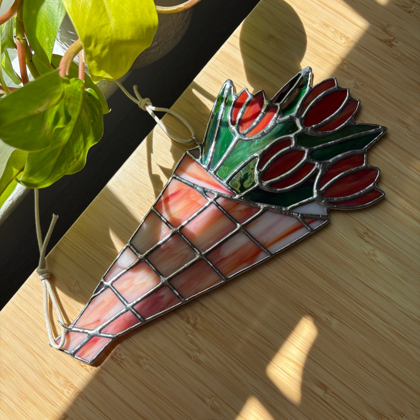 Tulip Bouquet Stained Glass Suncatcher