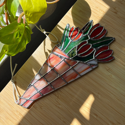 Tulip Bouquet Stained Glass Suncatcher