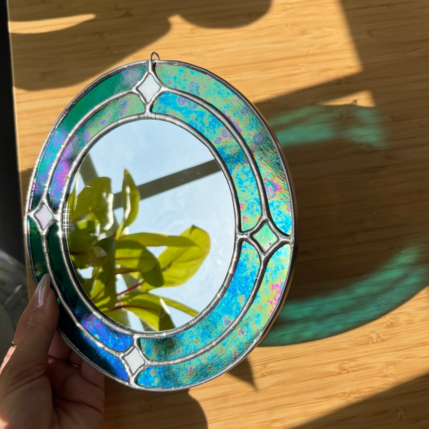 Circle of Stars Stained Glass Mirror