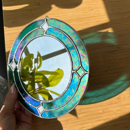 Circle of Stars Stained Glass Mirror