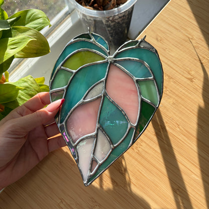 Anthurium Stained Glass Suncatcher