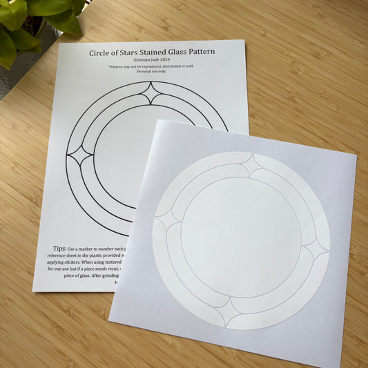 Circle of Stars Stained Glass Sticker Pattern