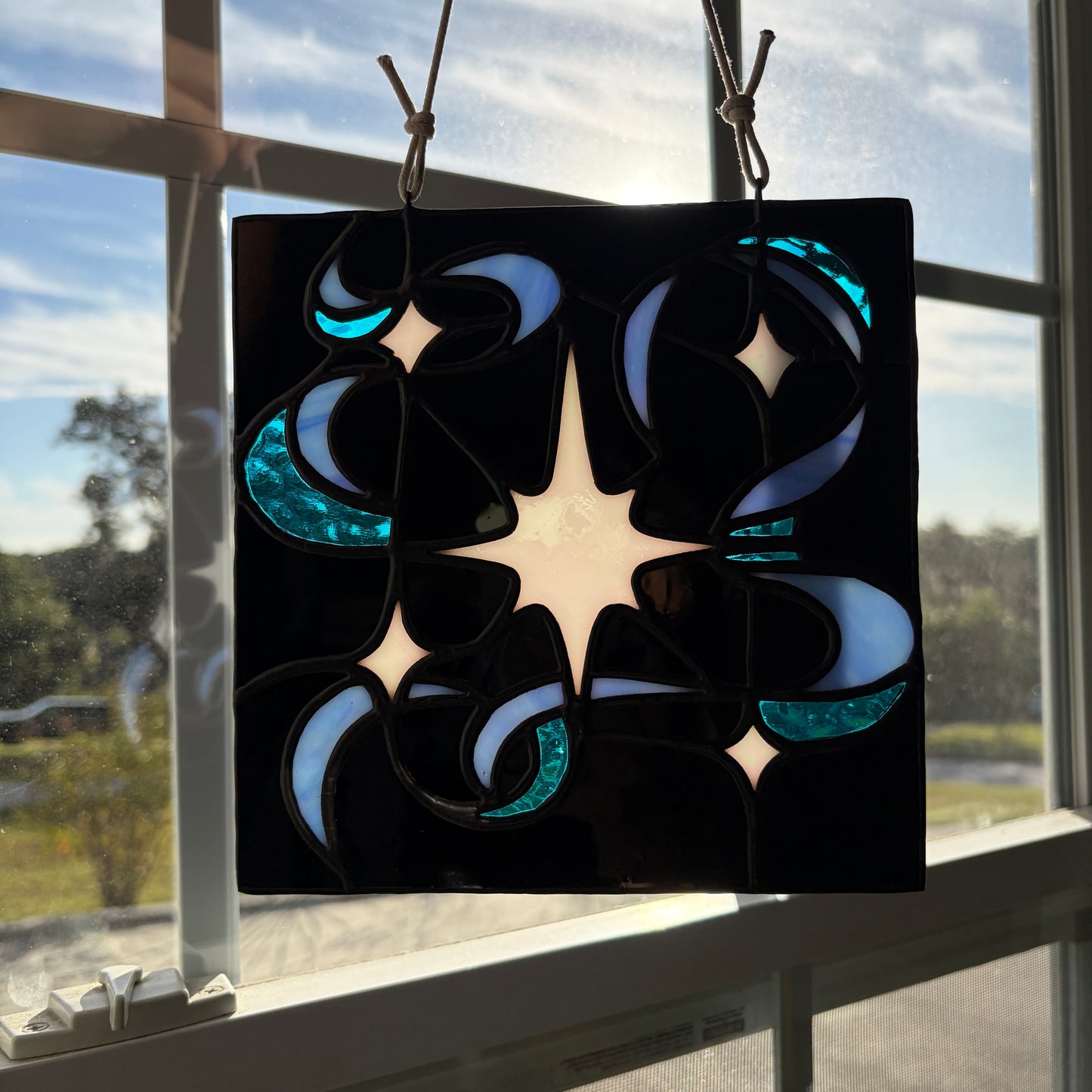 Ribbon of Stars Stained Glass Panel
