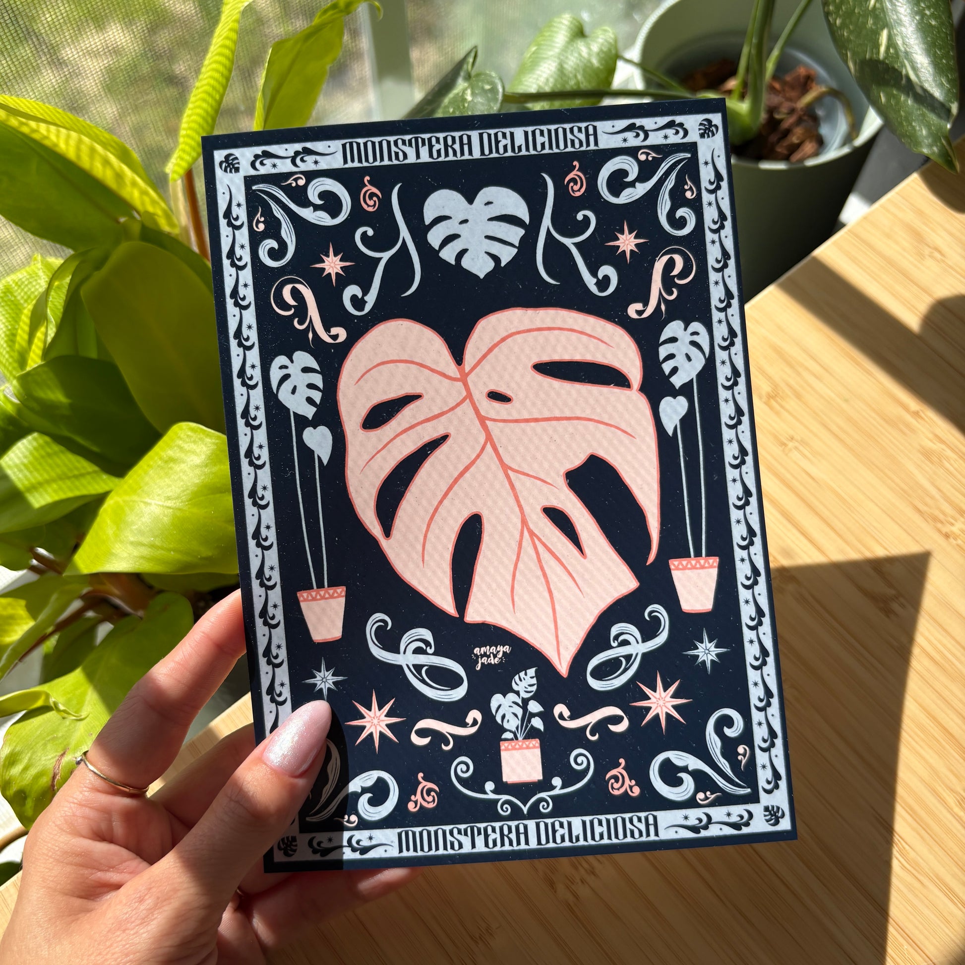 monstera plant print Monstera Deliciosa Print