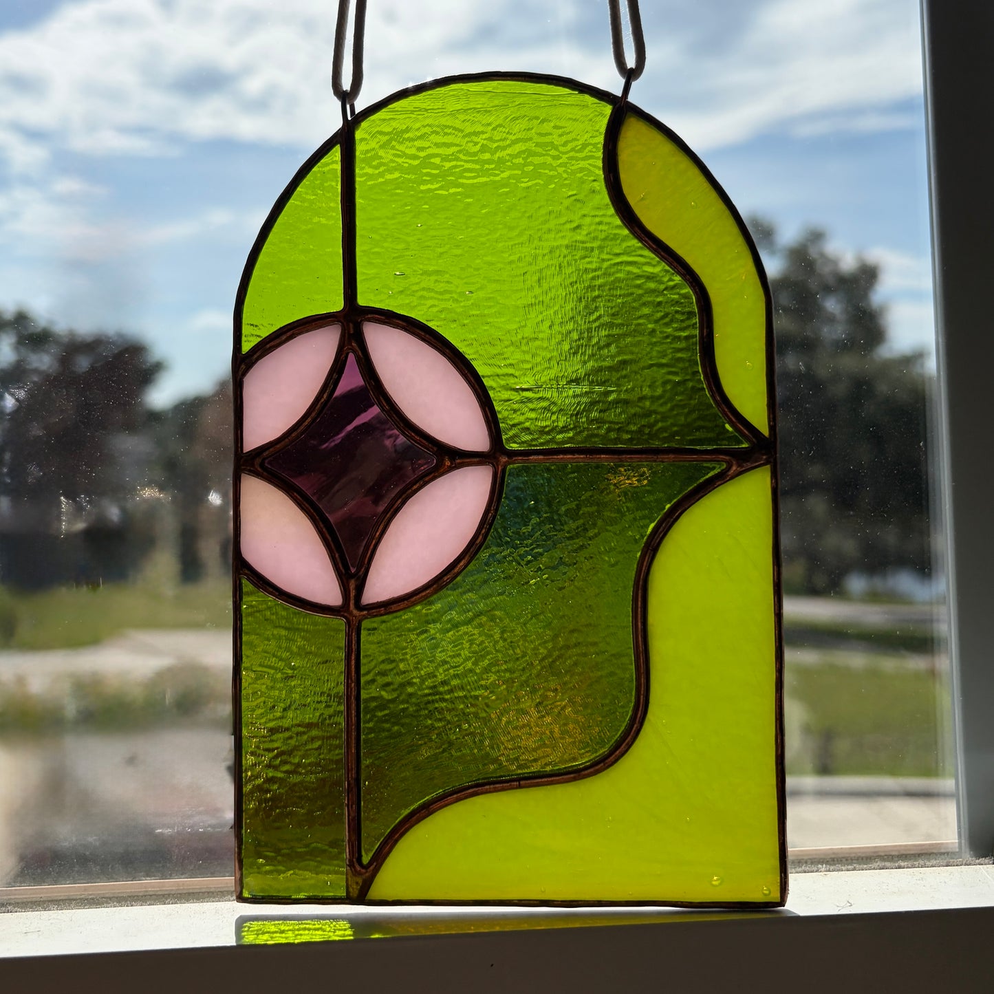 Abstract Stained Glass Suncatcher
