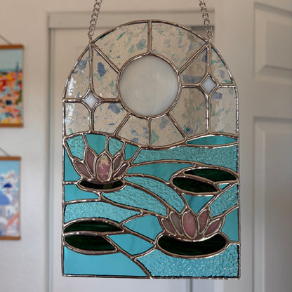 Water Lily Stained Glass Suncatcher