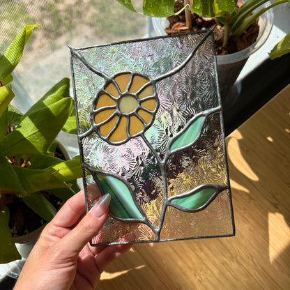 Sunflower Stained Glass Panel