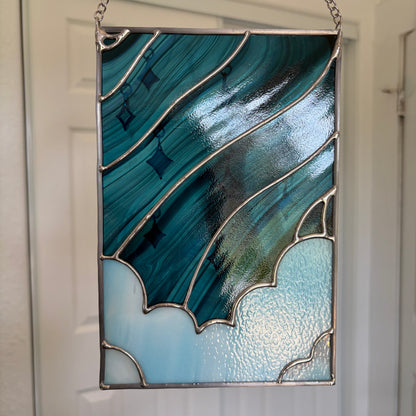Starry Sky Stained Glass Panel