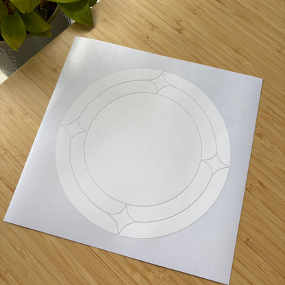 Circle of Stars Stained Glass Sticker Pattern