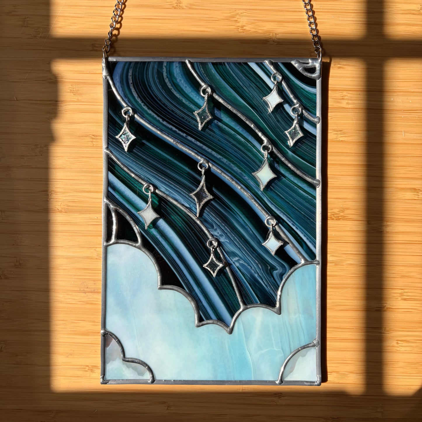 Starry Sky Stained Glass Panel