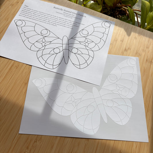 Butterfly Stained Glass Sticker Pattern