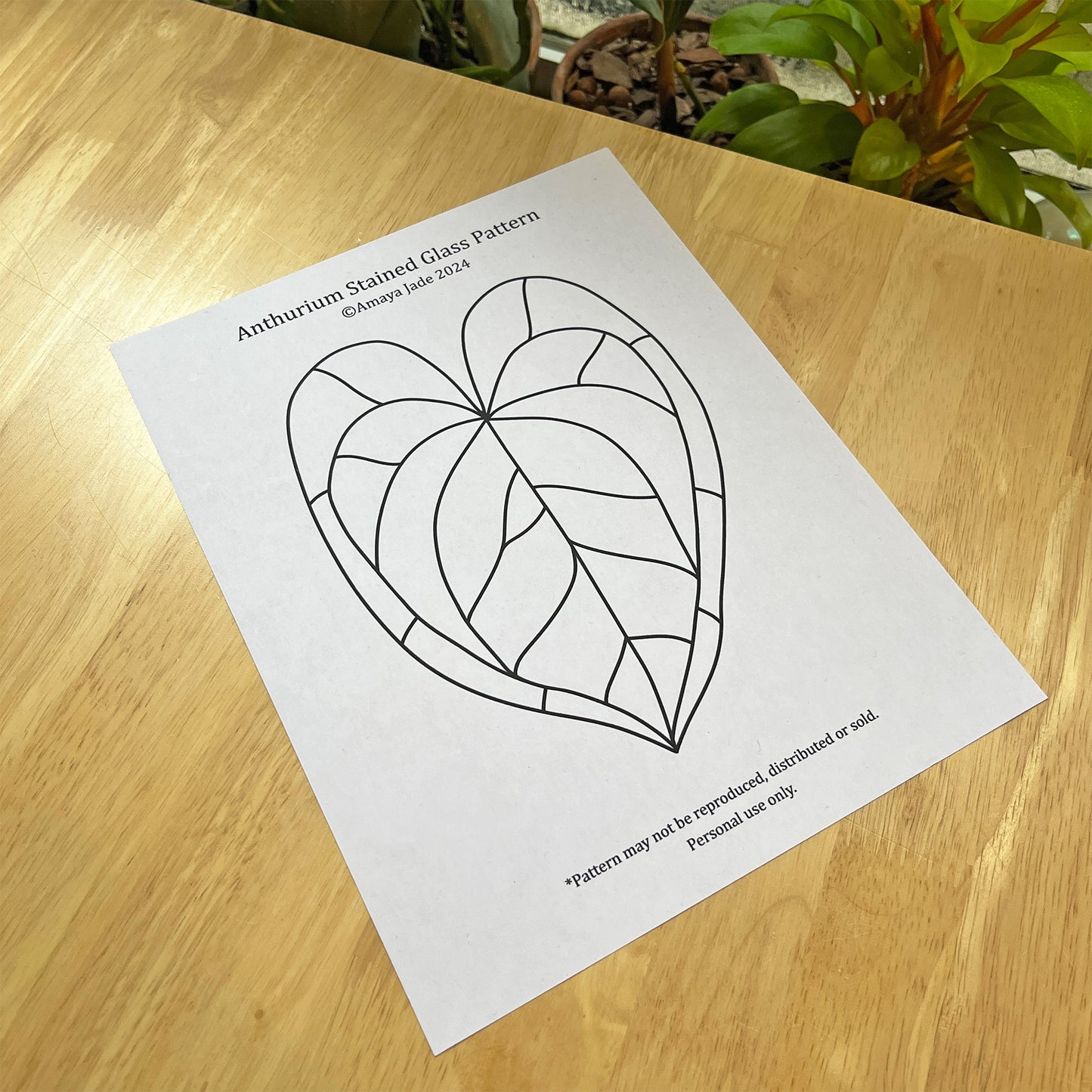 Anthurium Stained Glass Pattern