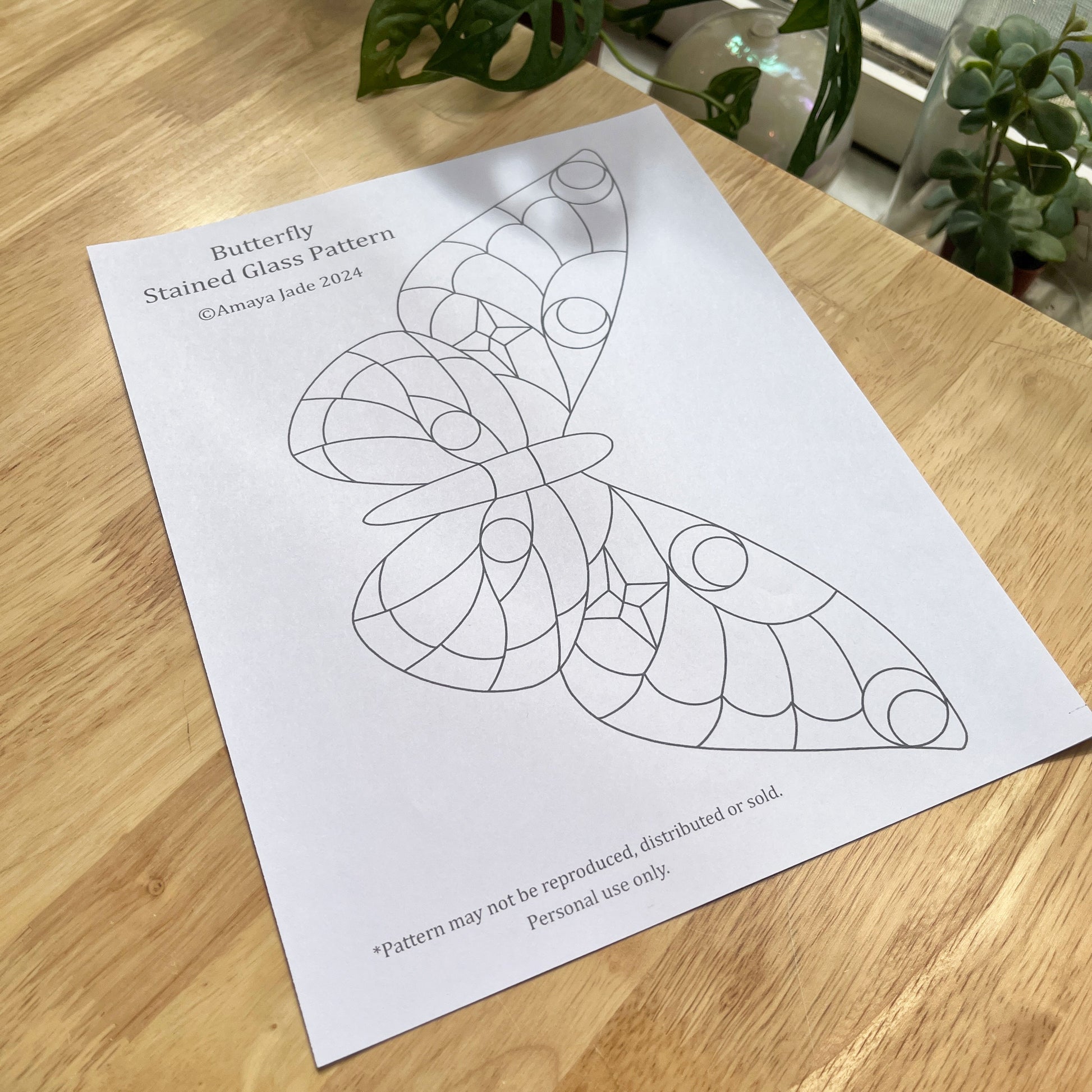 Butterfly Stained Glass Pattern – Amaya Jade