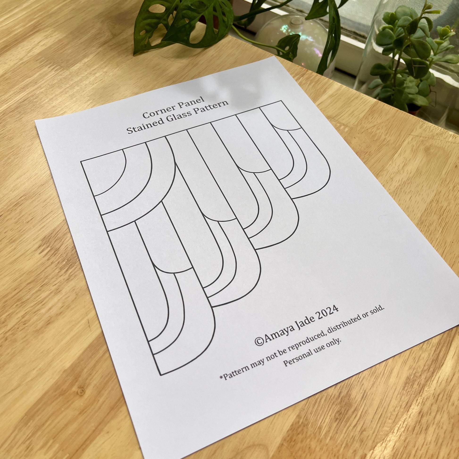 Corner Panel Stained Glass Pattern – Amaya Jade corner-panel-stained-glass-pattern-amaya-jade