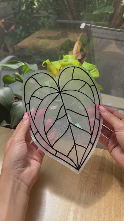 Anthurium Stained Glass Window Cling